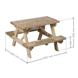 Soulet Picknicktisch für Kinder aus FSC®-Holz, 90x89x56,5 cm, Natur.