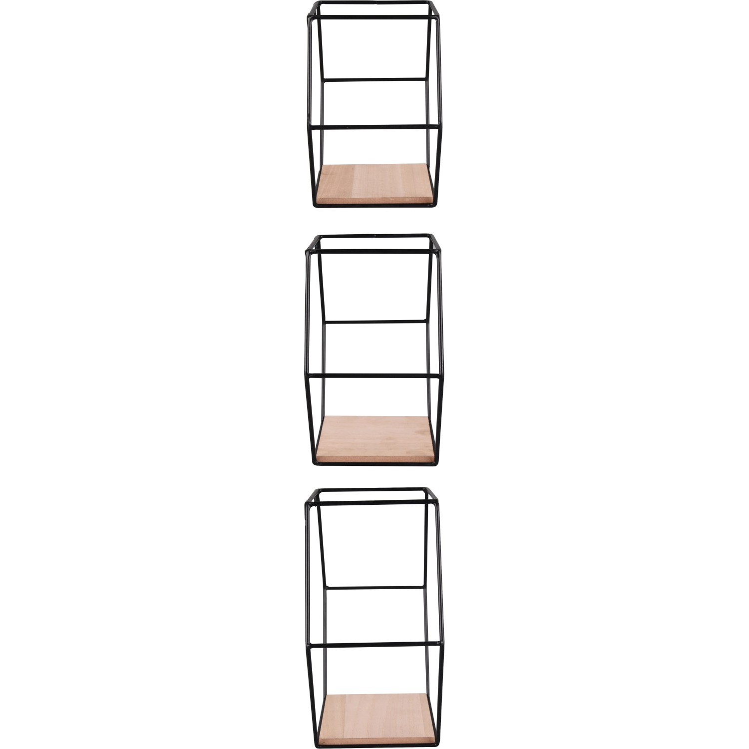 Mirrors & More Metall-Wandregal-Set 6-Eckig Sarah mit Holz kaufen bei OBI