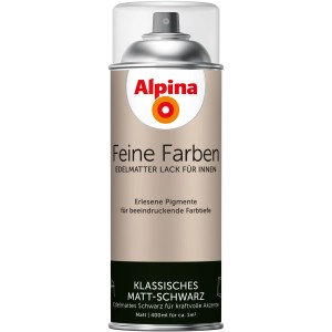 Alpina Feine Farben Sprühlack Klassisches Matt-Schwarz edelmatt 400 ml