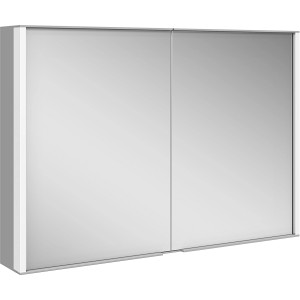 Keuco Spiegelschrank Royal Match, silber-eloxiert, mit zwei Spiegeltüren für das Badezimmer.