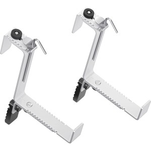 Zwei weiße Poétic Blumenkastenhalter Casa Mesh für Geländer.