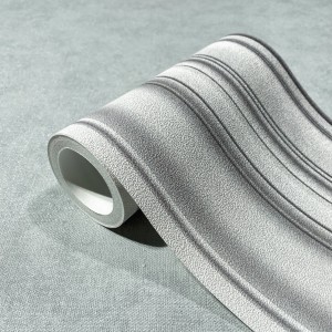 Weiße Marburg Bordüre mit modernem Streifenmuster, Rolle (5m x 0,18cm).