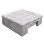 Betonzaun Eckpfostenkappe Klassik Flach, 14x14x5 cm, betongrau für Sichtschutzzäune.