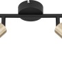 Globo Spots 2er Xara I Altmessing: Deckenleuchte mit zwei Strahlern in Schwarz und Gold.