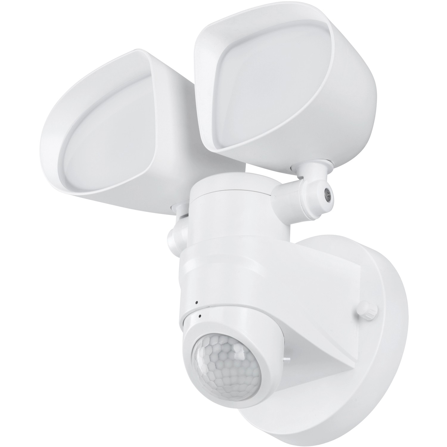 Weiße Telefunken LED-Außenleuchte mit Bewegungsmelder, 2-flammig, 1000 lm.