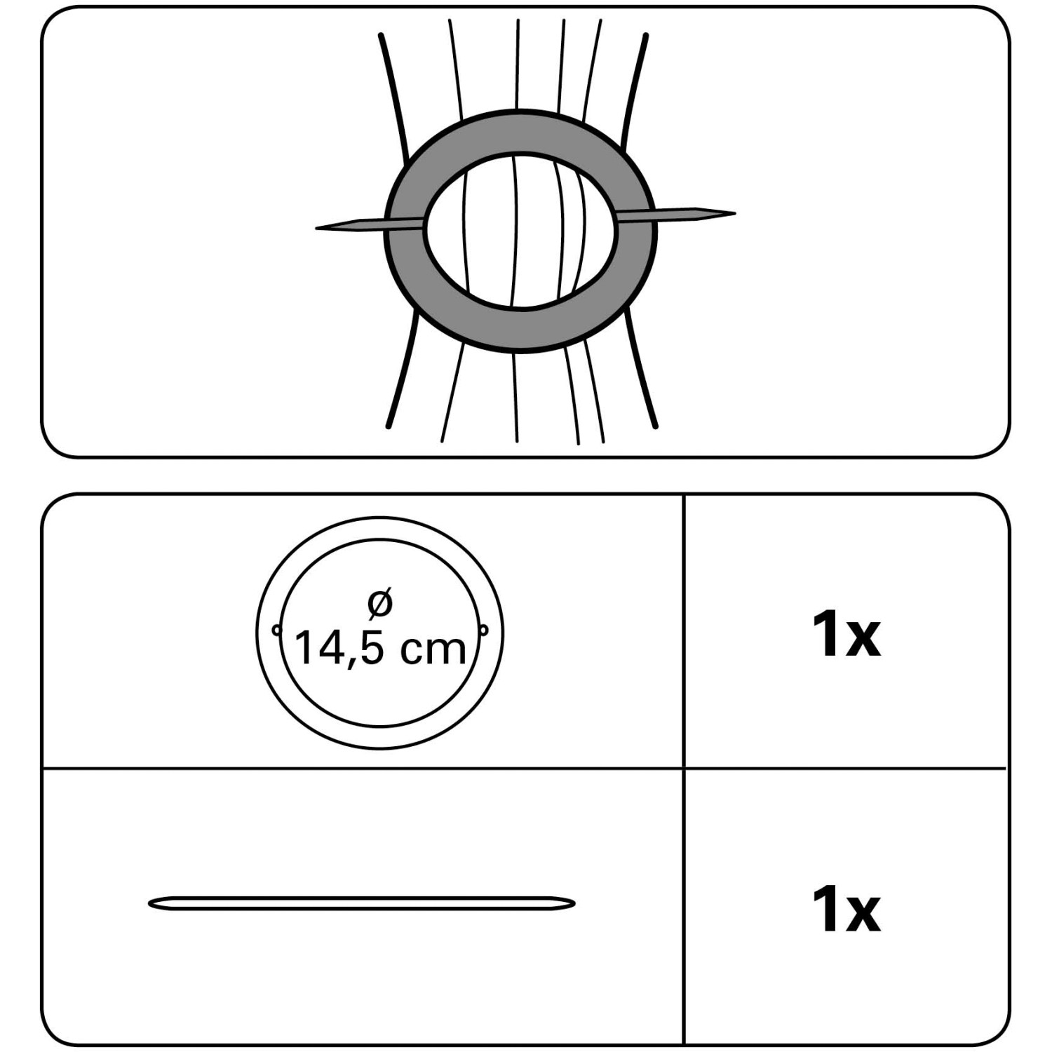 Gardinia Dekospange Mars, Edelstahl gebürstet, zur Gardinen-Dekoration mit Stab, Detailansicht