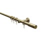 Gardinia Gardinenstangen-Set Zylinder, Ø 20 mm, Messing Antik, 160 cm, mit Trägern und Ringen.