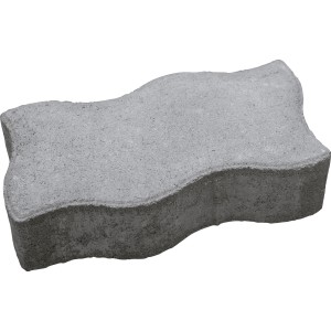 Grauer Wellenverbund Pflasterstein, 5x11,1x22,2 cm, für belastbare Flächen.