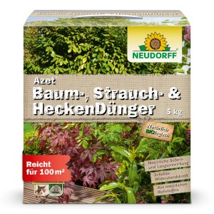 Neudorff Azet Baum-, Strauch- und Heckendünger 5kg für gesundes Wachstum und kräftige Pflanzen.