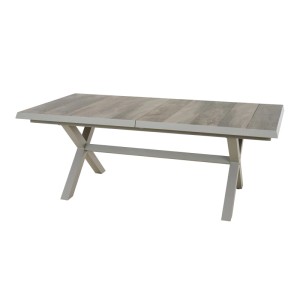 Siena Garden Gartentisch ausziehbar Keramik Seidengrau 100 cm x 200 cm