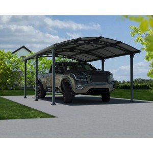 Canopia Carport Arcadia 5000 in Anthrazit mit Auto. Stabiler Unterstand für PKW, Motorrad oder Fahrräder.