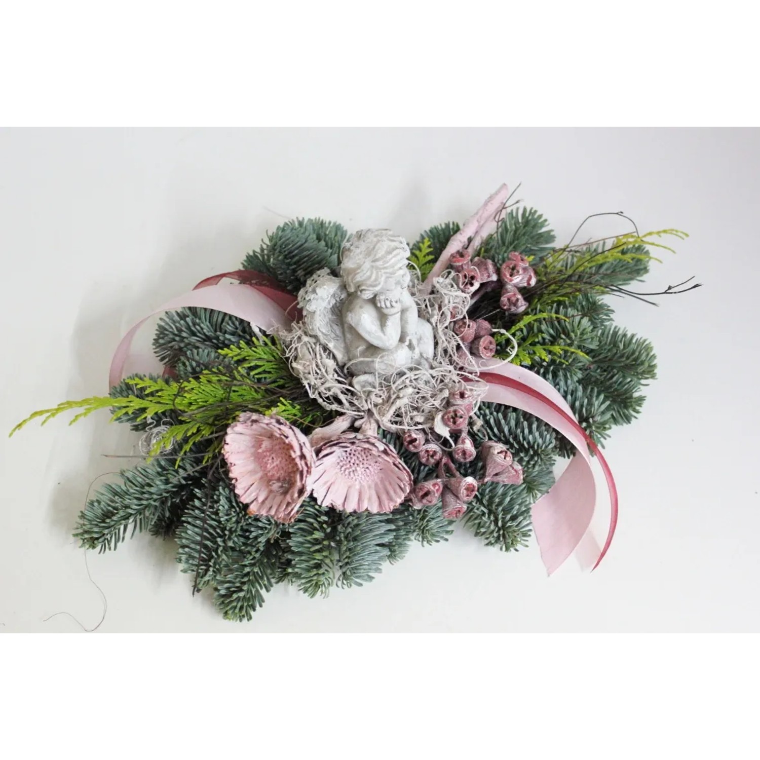 Grabbouquet mit Engel ca. 35 cm Rosa-Gekälkt kaufen bei OBI