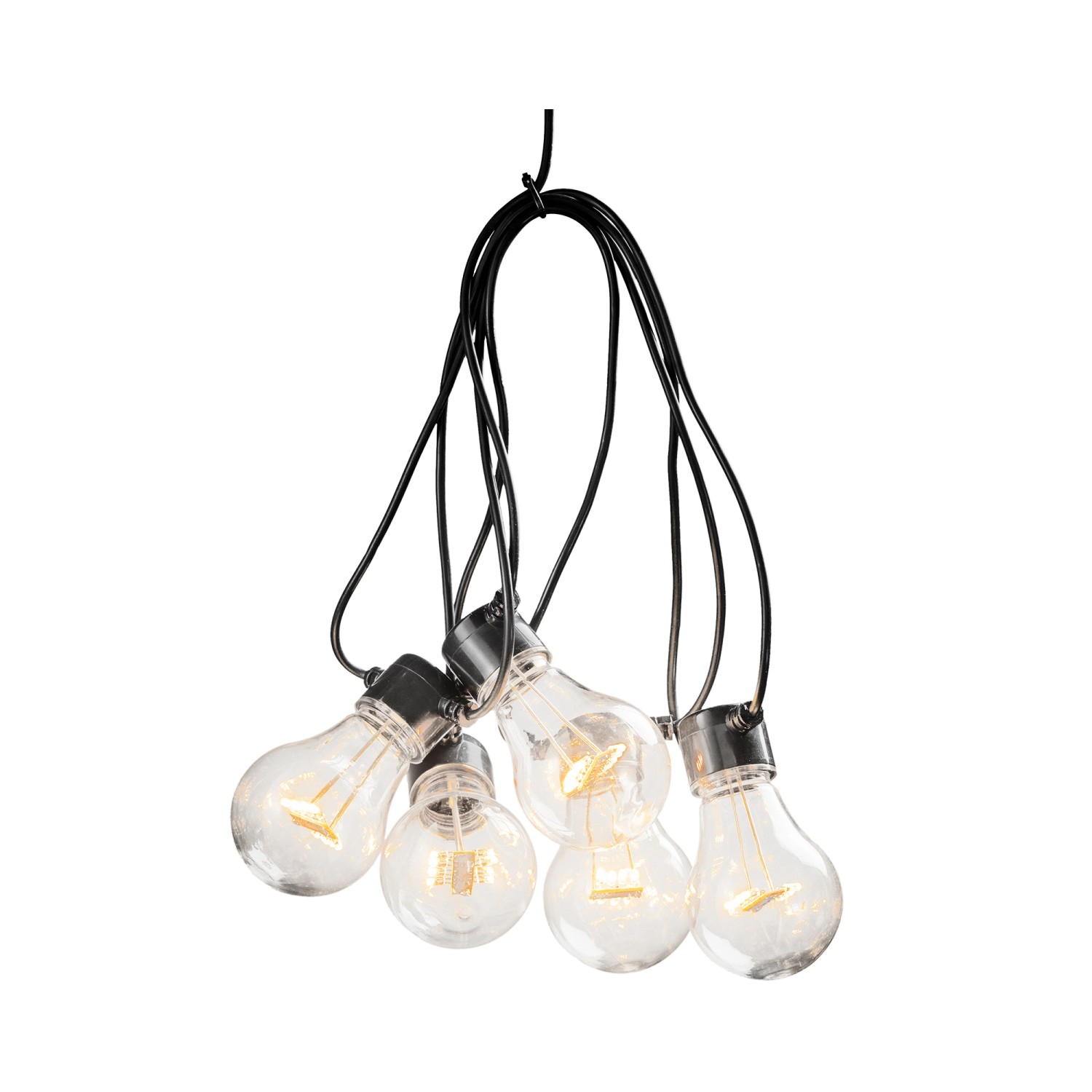 Konstsmide LED Lichterkette für Außen mit 5 klaren, batteriebetriebenen Leuchtmitteln.