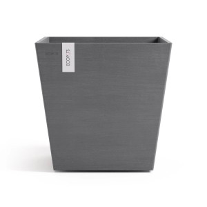 Ecopots Pflanztopf Rotterdam, grau, 45,4x44cm, quadratisch, für Innen- und Außenbereich.