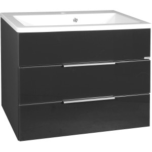 Fackelmann Waschbeckenunterschrank 2 Schubladen Kara Anthrazit
