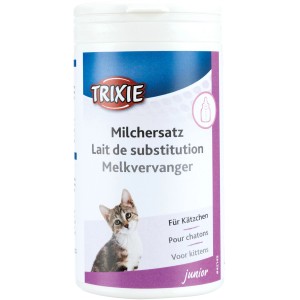 Trixie Milchersatz für Kätzchen, 250g Pulver im weißen Behälter mit Katzenbild.