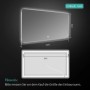 Emke Badspiegel mit Beleuchtung 100 x 60 cm LED-Spiegel mit Touchschalter Kaltweiß Dimmbare Helligkeit_7