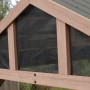 Westmann Moskitonetz für Pavillon, 320x220cm, 4er-Pack, Detailansicht des Netzes am Holzrahmen.