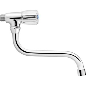 Kaltwasser-Wandauslaufventil Ledro Chrom für Waschbecken im Gäste-WC.