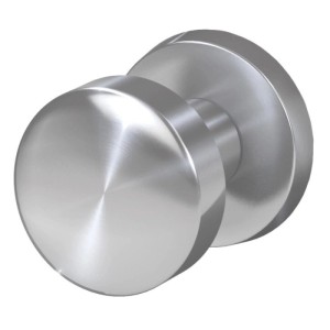 Türknauf Basi ZBK 3110 aus Edelstahl mit Rosette für Innentüren.