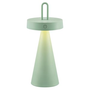 Grüne LED Akku Tischleuchte Alwa, dimmbar, für Innen & Außen. Dekoleuchte mit warmweißem Licht.