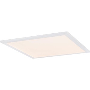 Weiße, quadratische LED-Deckenleuchte Rosi, 45x45 cm, für Wohnraum und Büro.