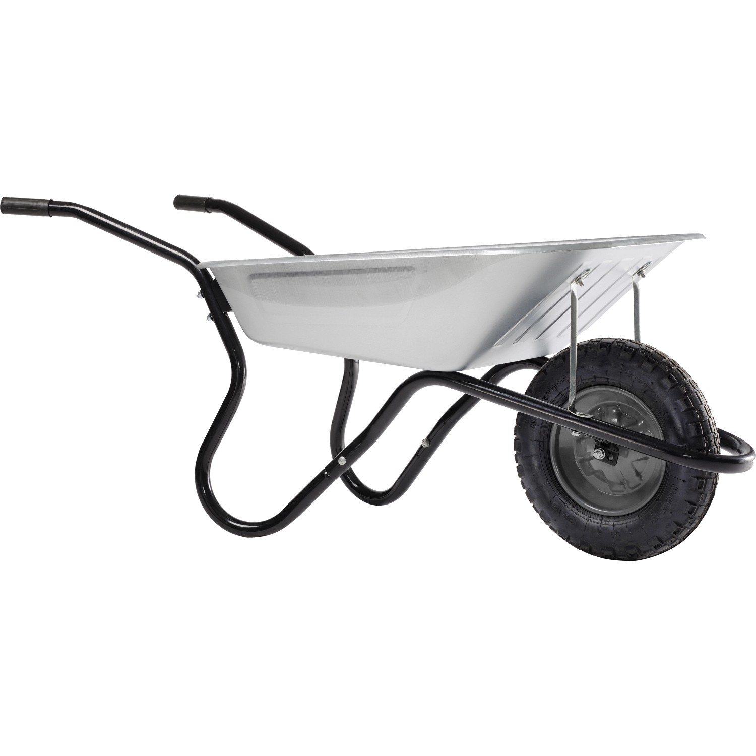 Haemmerlin BiBox One Schubkarre, 90 l, verzinkte Mulde, Luftrad, für Bau und Garten.