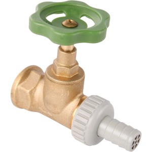 Sanitop-Wingenroth Durchgangsventil 13mm (1/2) aus Messing mit grünem Griff für Heizungsinstallation.