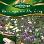 Quedlinburger Bauerngarten Mischung Saatteppich mit Blumenmuster und Größenangabe.