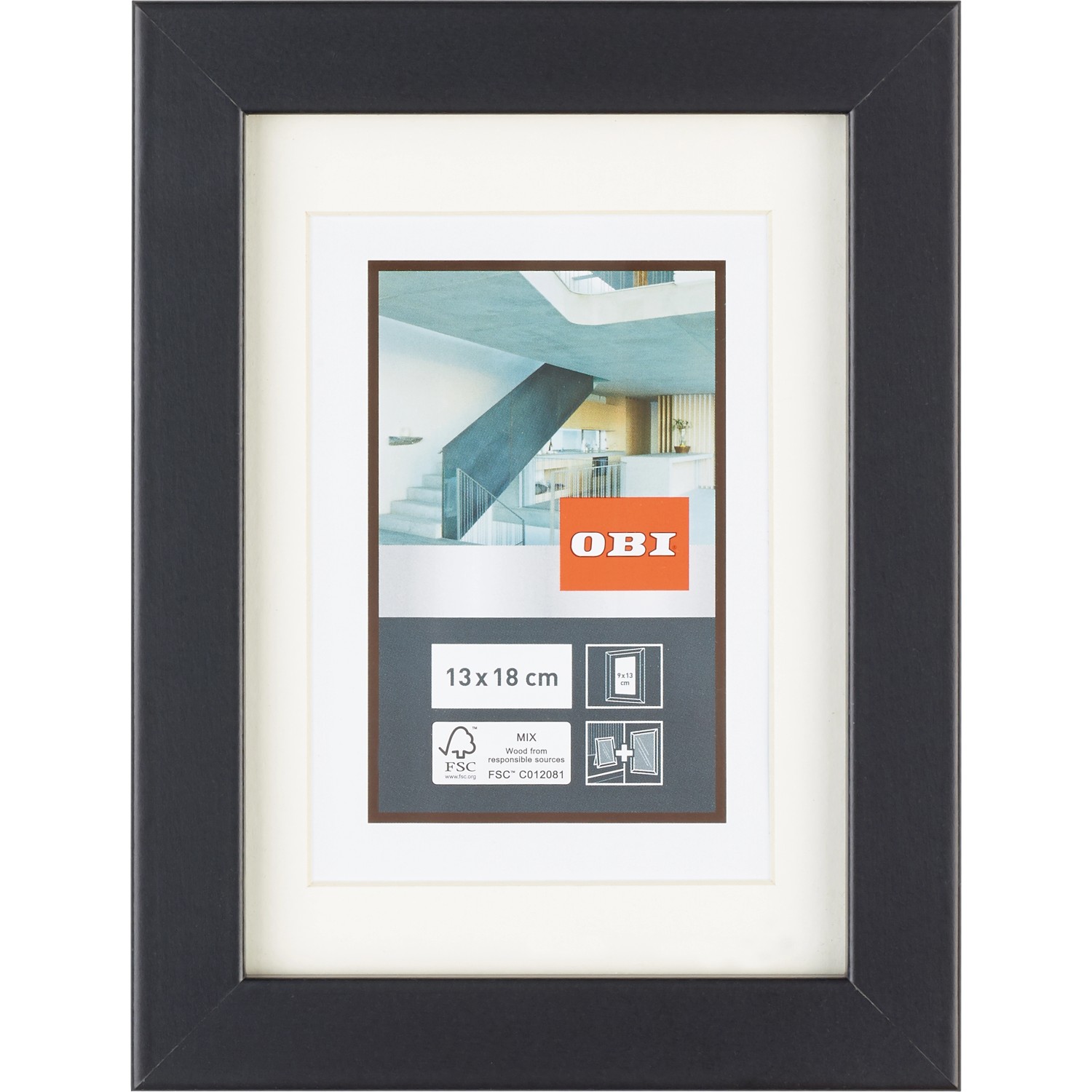 OBI MDF Bilderrahmen Schwarz 13 cm x 18 cm kaufen bei OBI