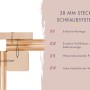 Detailaufnahme Karibu Saunahaus Magnus: 38 mm Steck-Schraubsystem für einfache Montage.