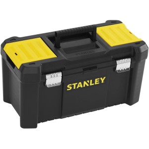 Stanley Werkzeugkoffer Essential 19 Zoll, Kunststoffbox mit Metallschließen, schwarz/gelb.