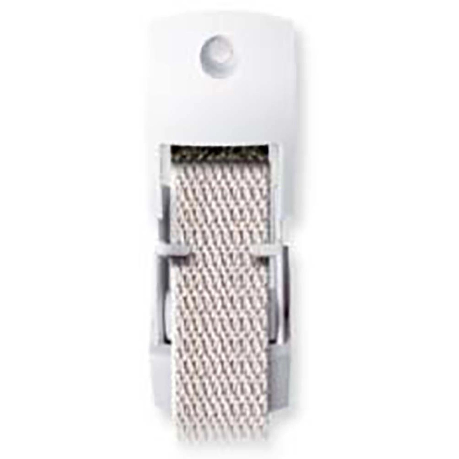 Weiße Schellenberg Rollladen Gurtführung Mini Duo mit Gurtband.