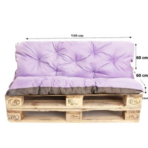Setgarden Enkel Set Palettenkissen 120x60x60cm Sitzkissen + Rückenkissen 1tlg Purple