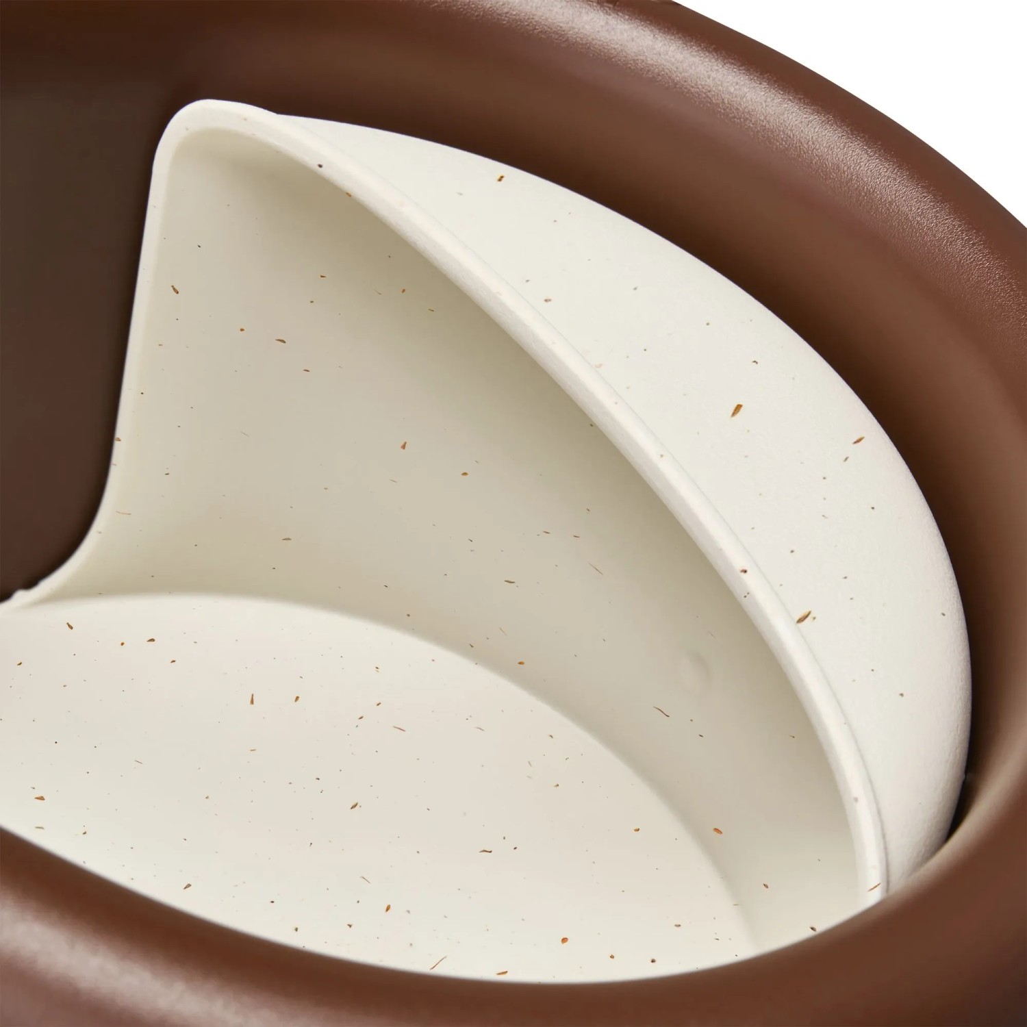 Detailaufnahme: Elho Vogelfutterhaus Organic, 25 cm, braun-weiß. Vogelhaus mit Futterbereich.