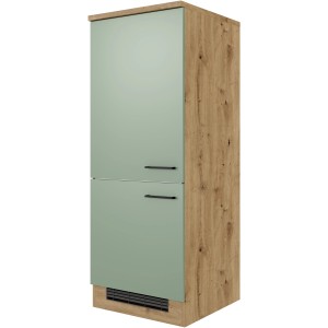 Flex-Well Exclusiv Demi-Geräteschrank Cara, 60cm, Schilfgrün/Artisan Eiche, für Einbaukühlgerät