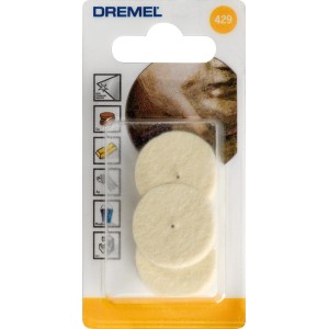 Dremel Polierrad 429, 26 mm, für Miniaturwerkzeuge zum Polieren von Metall und Kunststoff.