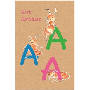 Komar Wandbild ABC Animal A (30x40 cm) mit Ameisen und bunten Buchstaben A.