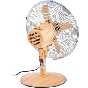 Ewt Ventilator Wood Air Floor: Tischventilator mit Holzoptik und Metallgitter.