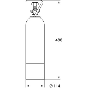 Technische Zeichnung: Grohe CO2-Flasche 2 kg für Blue Filtersysteme, Maße und Details.