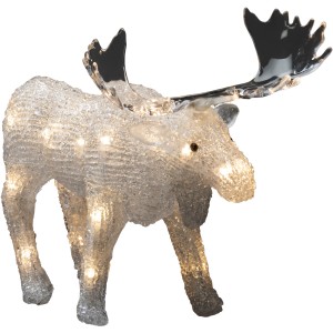 Konstsmide LED Acryl Elch mit 3 warm-weißen Dioden für die Weihnachtsdeko im Garten.