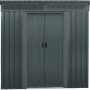Floraworld Metall-Gerätehaus, anthrazit, 2 m², mit Doppeltür. Ideal zur Aufbewahrung im Garten.