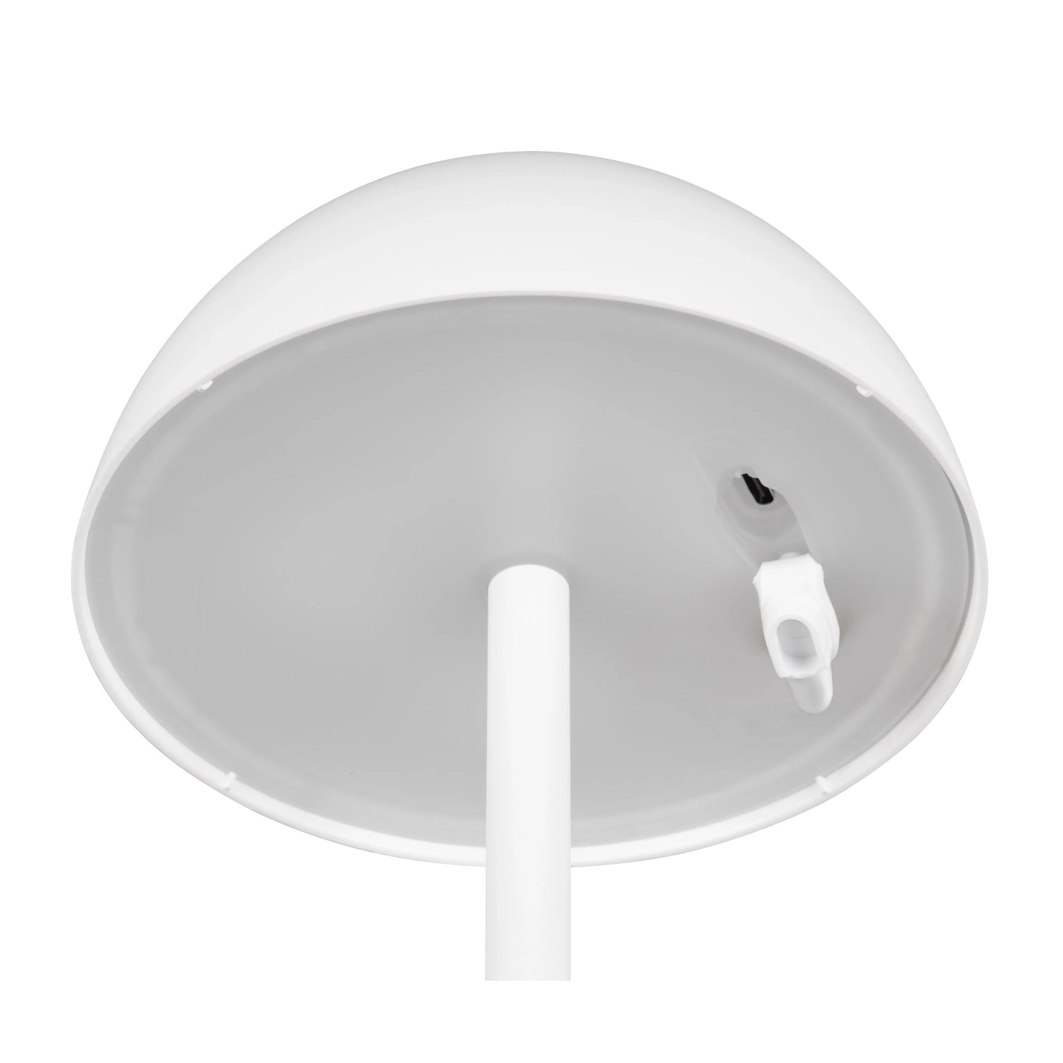 Weiße Reality LED-Tischleuchte Ricardo, Ø 13,5 cm, mit Touch-Dimmer. Dekorative Lampe für Innen und Außen.