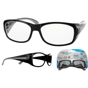 Varionet Mehrzweck-Schutzbrille Tech 3in1 +2,5 Dioptrien, Augenschutz mit Blaulichtfilter und UV-Schutz.