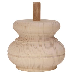 Hettich Kugel-Möbelfuß aus Buche, Ø 80 mm, Höhe 75 mm. Möbelbein aus FSC®-zertifiziertem Holz.