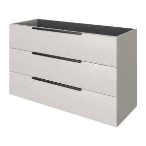 Pelipal Waschbeckenunterschrank Quantum 07, Kaschmir Matt, 120 cm mit 3 Auszügen.