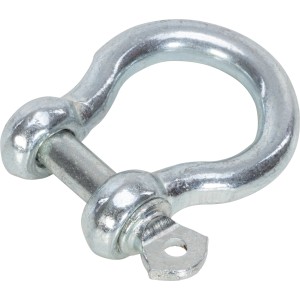 Geschweifter, verzinkter Schäkel, 6 mm Durchmesser, zum Verbinden von Seilen und Ketten.