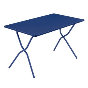 Blauer Lafuma Balkontisch Balcony, 72x120x70 cm, klappbar, ideal für kleine Außenbereiche.