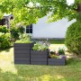 Garantia Hochbeet-System Ergo Quadro S Stone, 3er Set im Garten, Kunststoff-Hochbeete in Steinoptik.