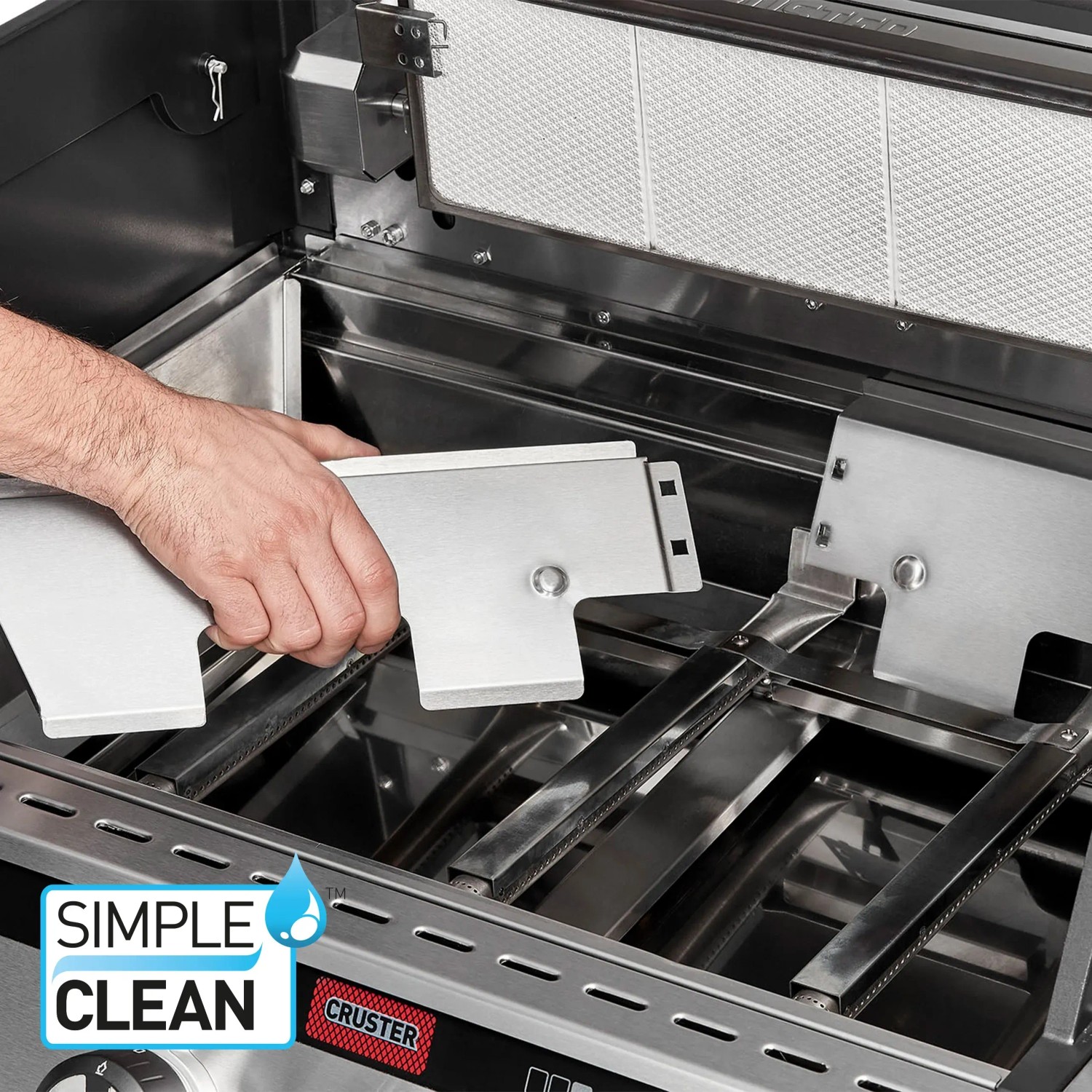 Detailaufnahme: Enders Gasgrill Uniq Pro 3 IK Cruster mit Simple Clean System.